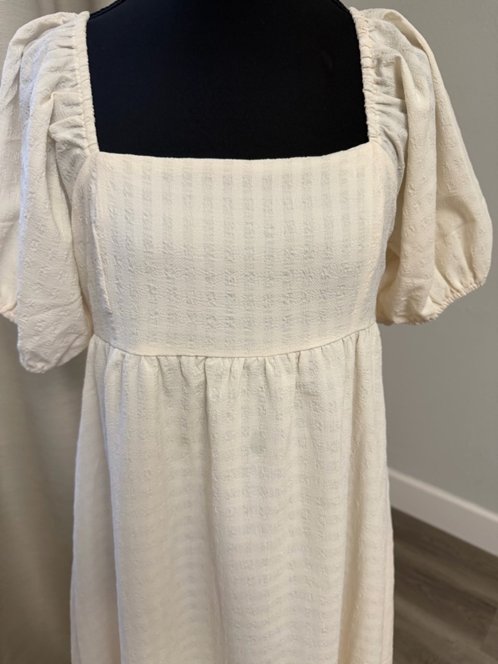 All Row Ivory Square-Neck Puff Sleeve Maxi Dress - Picture 3 of 9